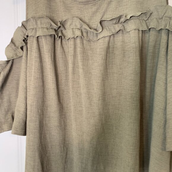 LC Lauren Conrad Cold Shoulder Khaki Above the Knee Dress in Size XL - Picture 7 of 7